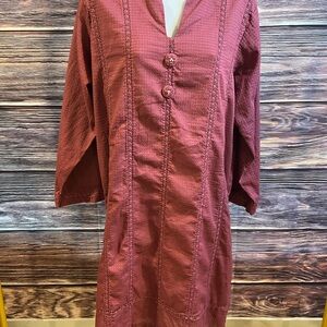 Sz 12 Zeen Pret Women's Long Sleeve Dress - Pink/Mauve